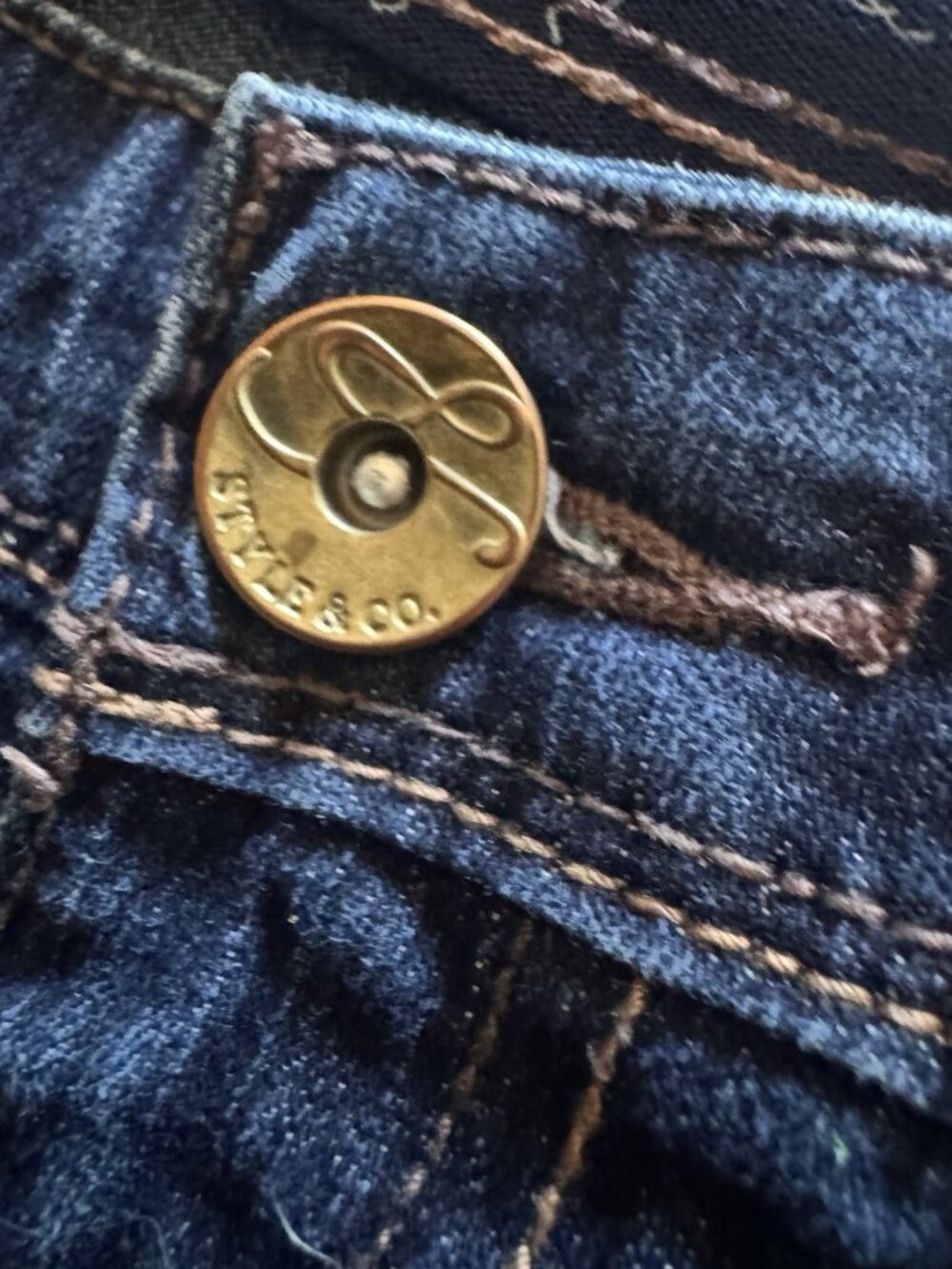 Style & Co Straight Leg Jeans Mid Rise Women Blue Size 14 Short - Picture 6 of 6